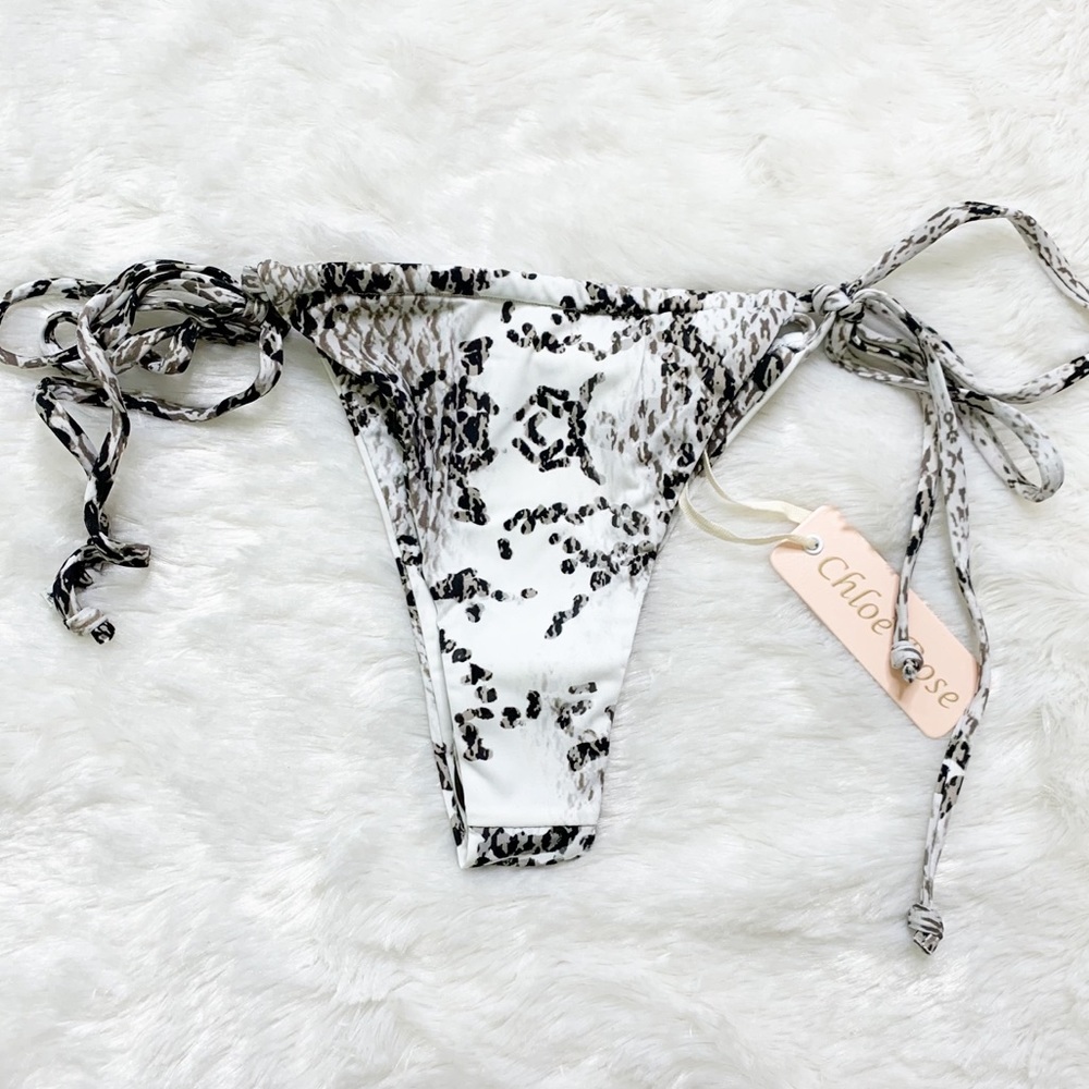 Chloe Rose Dream On Side Tie Bikini Bottom Snake